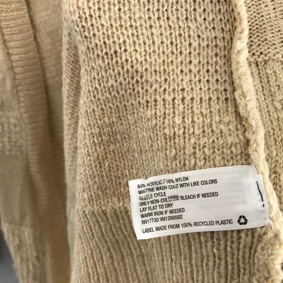 Knox Rose Textured Knit Cardigan Sweater Tan Long Open Front Sz S - Picture 4 of 7